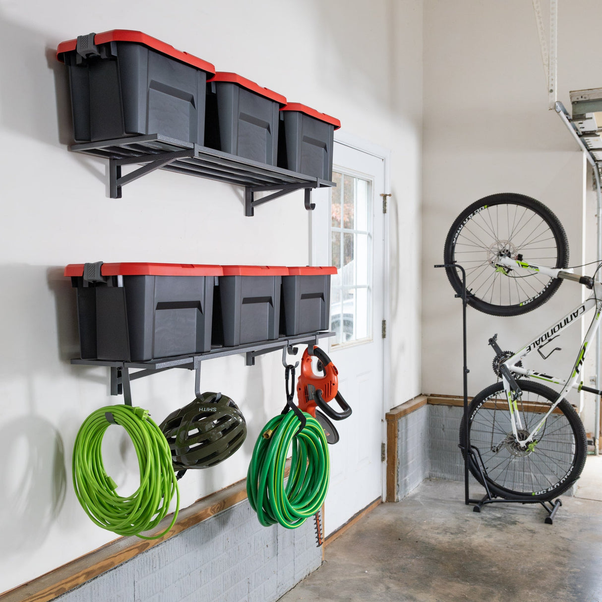 1' x 4' Bristol Garage Wall Mount Shelves | 2 Pack | Hammered Gray-Wall Mounted-Grease Monkey Garage