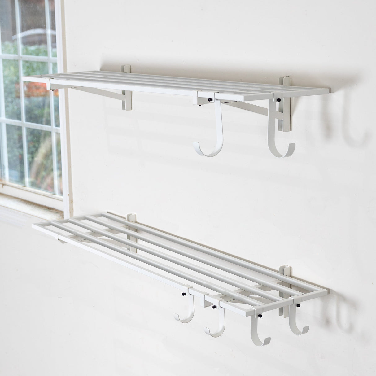1' x 4' Bristol Garage Wall Mount Shelves | 2 Pack | White-Wall Mounted-Grease Monkey Garage