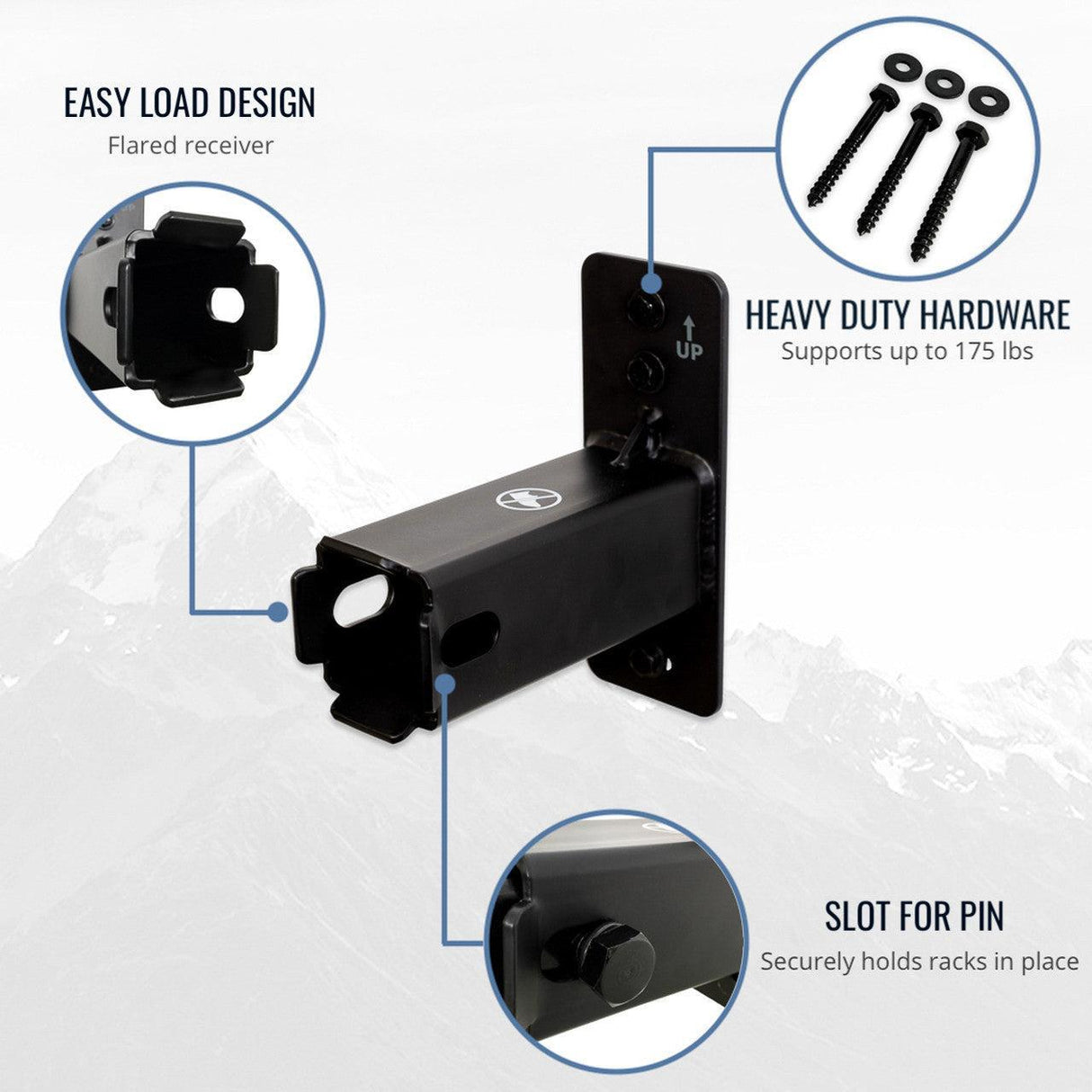 2" Haymarket Hitch Wall Mount | Holds Bike or Cargo Car Rack-Wall Mounted-Grease Monkey Garage