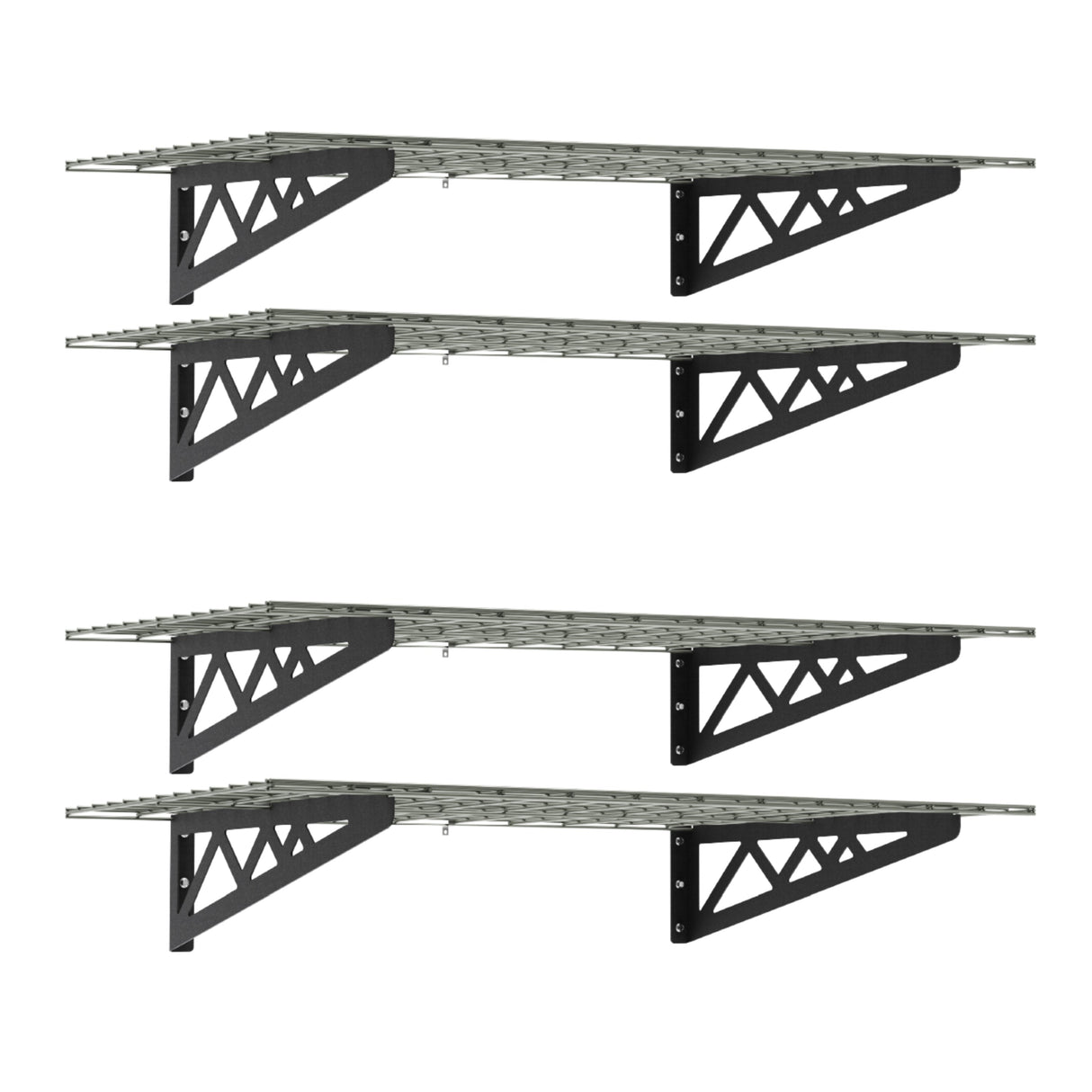 24" x 48" Wall Shelves Combo (Four Pack with Hooks)-Wall Mounted Storage-Grease Monkey Garage