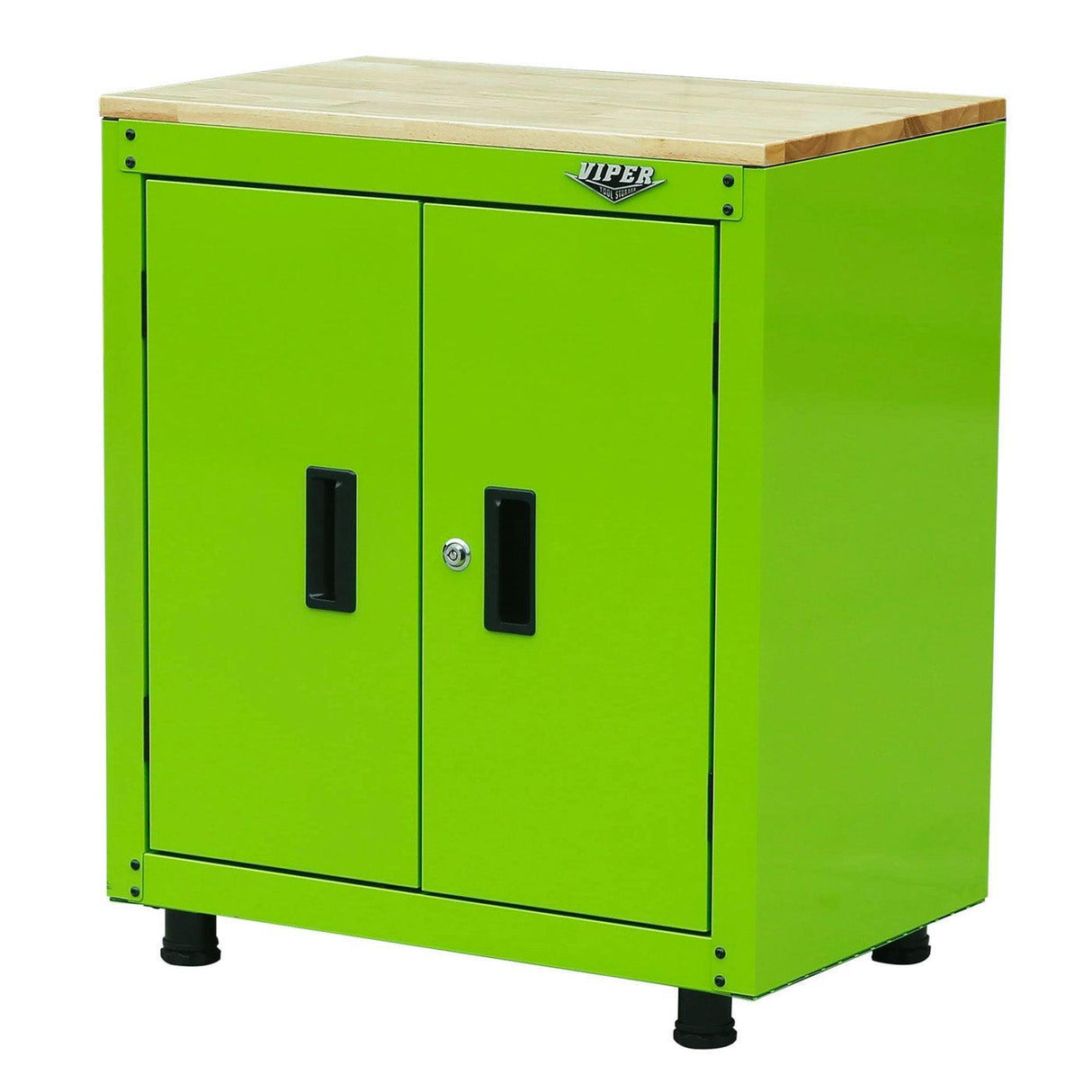 28-Inch 2-Door Base Cabinet with Butcher Block Top-Grease Monkey Garage