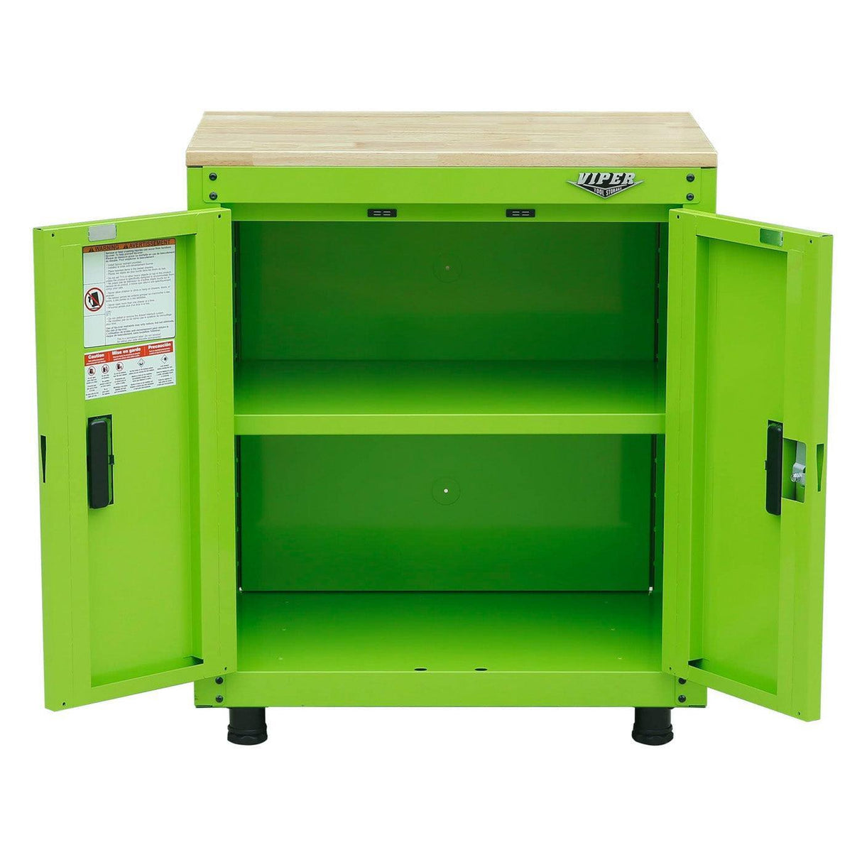 28-Inch 2-Door Base Cabinet with Butcher Block Top-Grease Monkey Garage