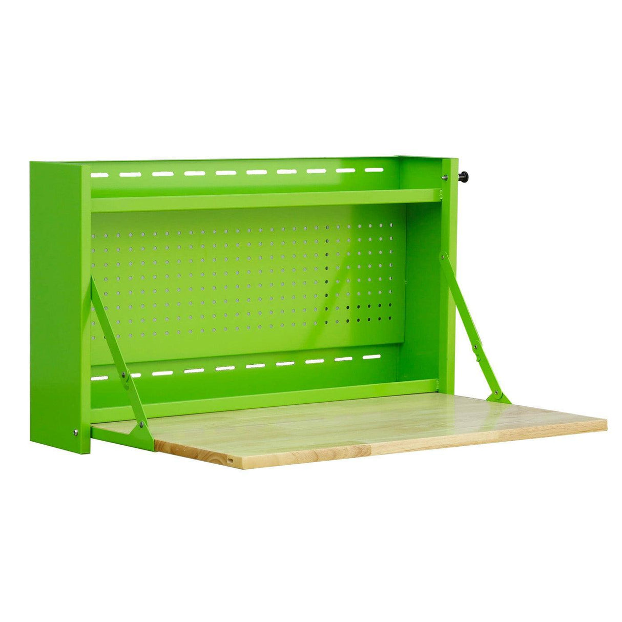32-Inch Folding Wall-Mounted Worktable with Butcher Block Top-Grease Monkey Garage