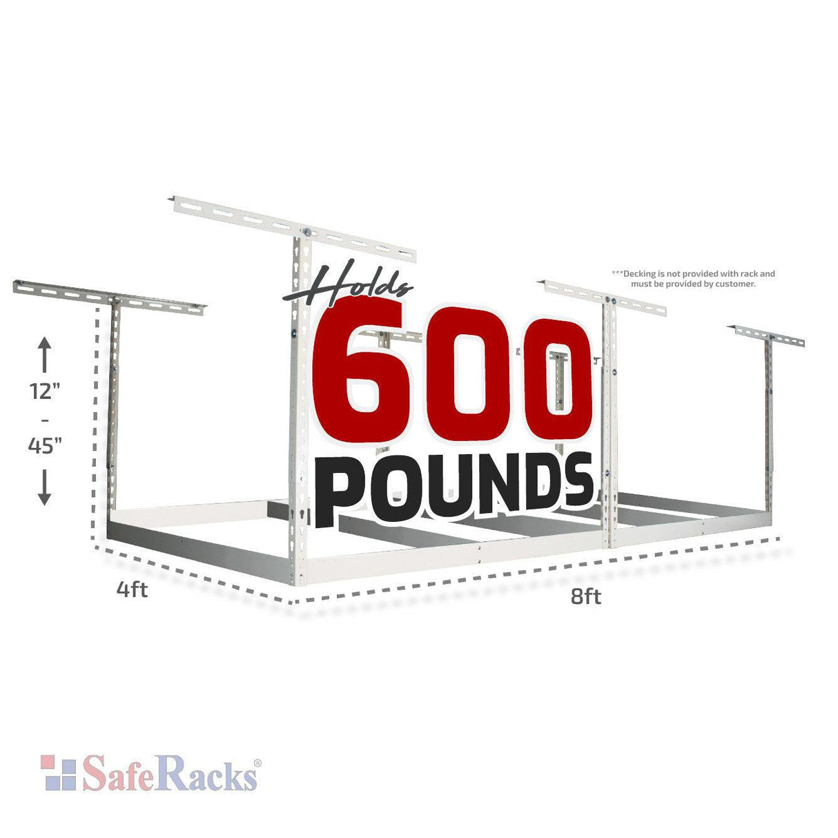 4' x 8' Overhead Garage Storage Rack Frame Kit-Overhead Storage-Grease Monkey Garage