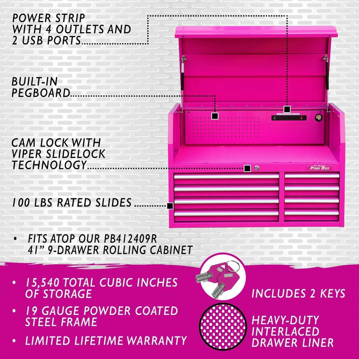 41-Inch 8-Drawer Top Chest-Grease Monkey Garage
