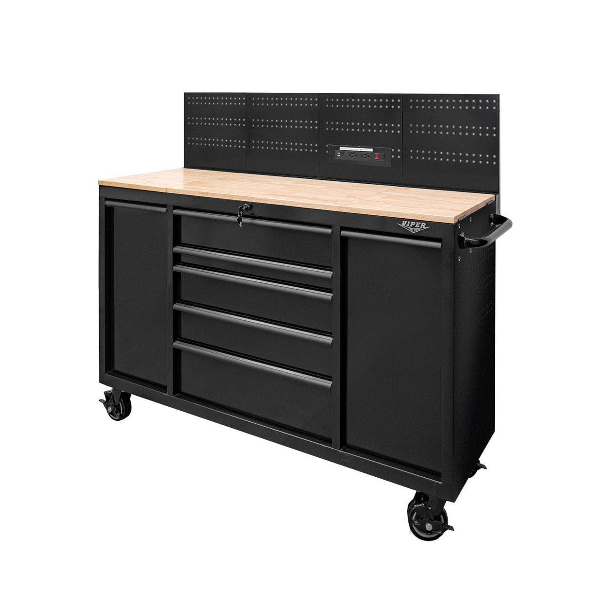 60-Inch 7-Drawer Workstation with Power Strip-Grease Monkey Garage
