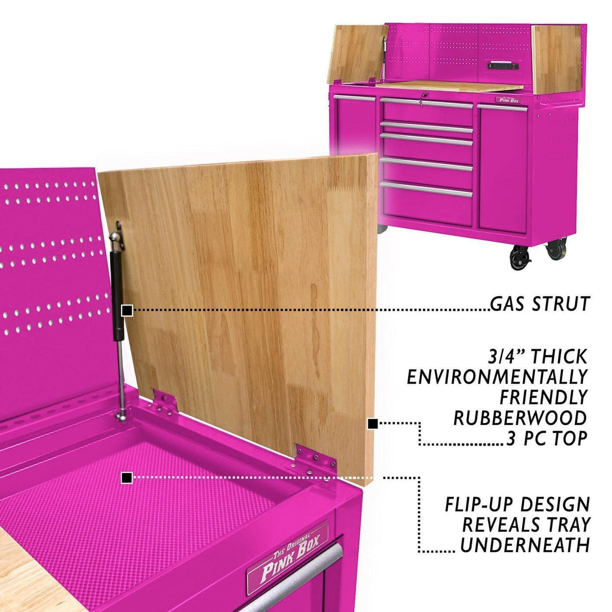 60-Inch 7-Drawer Workstation with Power Strip-Grease Monkey Garage