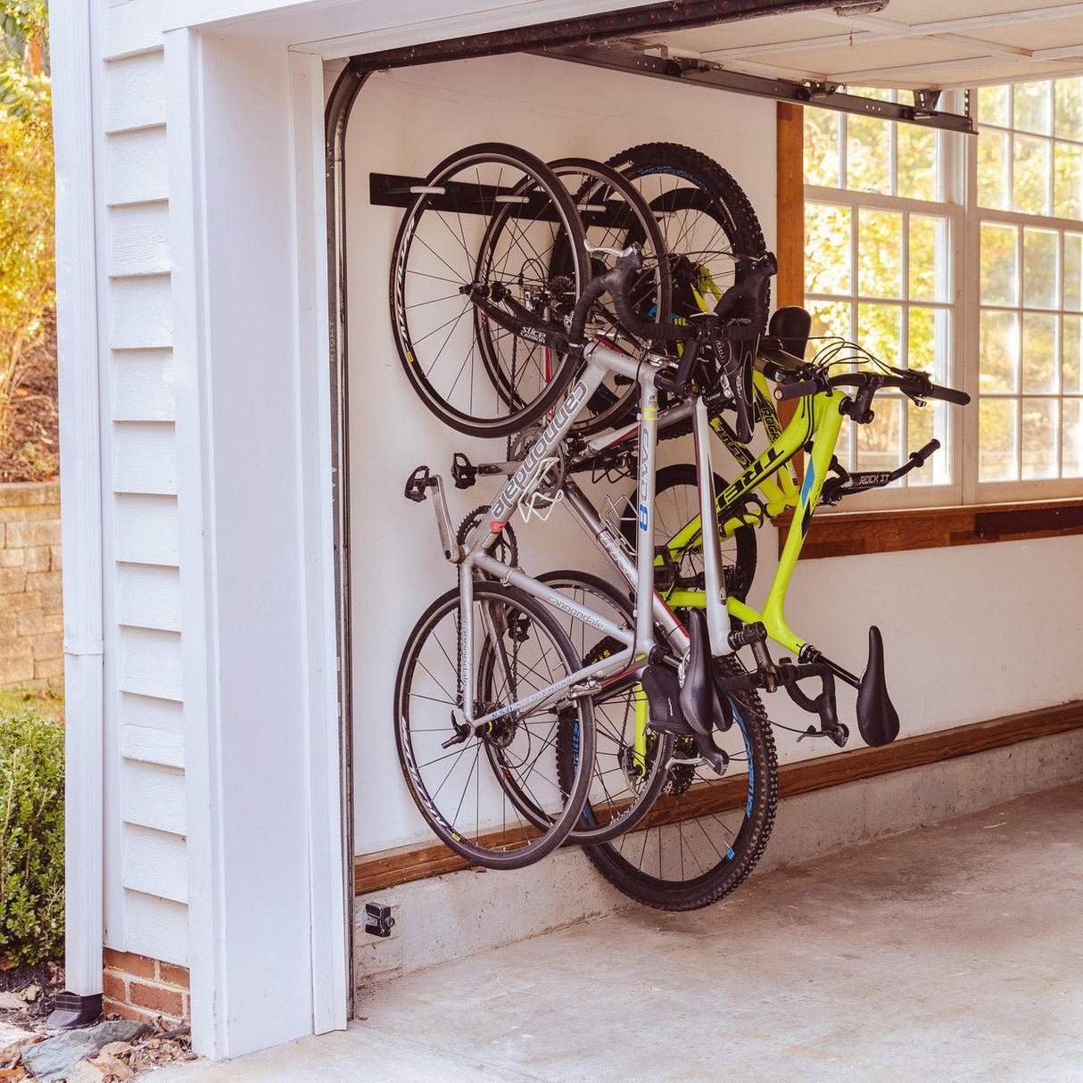 Blackstone Bike Storage Rack | 4 Bikes | Black-Wall Mounted-Grease Monkey Garage