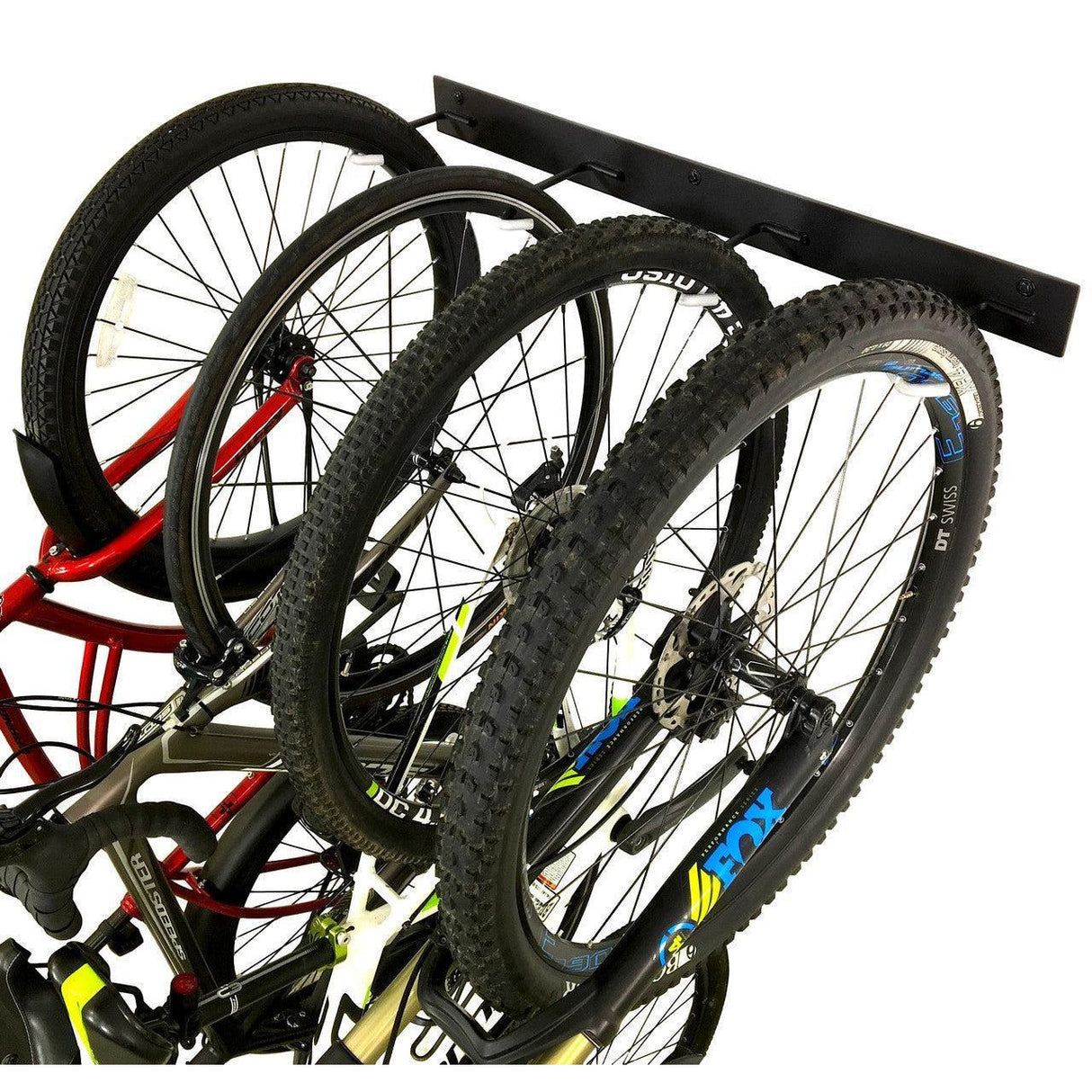 Blackstone Bike Storage Rack | 4 Bikes | Black-Wall Mounted-Grease Monkey Garage