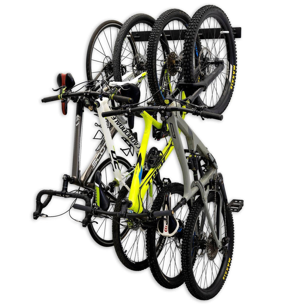 Blackstone Bike Storage Rack | 4 Bikes | Black-Wall Mounted-Grease Monkey Garage