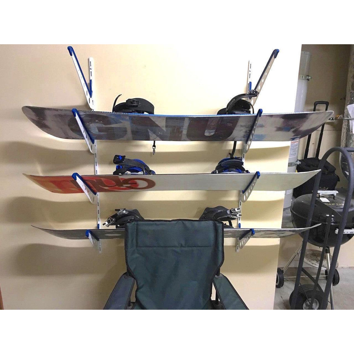 Brighton Snowboard Storage | Adjustable XSR | 4 Levels | White-Wall Mounted-Grease Monkey Garage