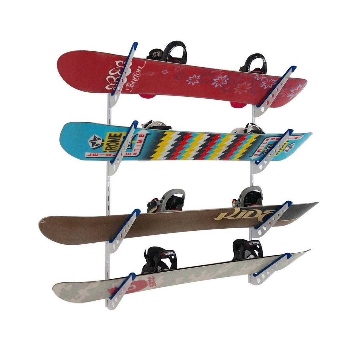 Brighton Snowboard Storage | Adjustable XSR | 4 Levels | White-Wall Mounted-Grease Monkey Garage