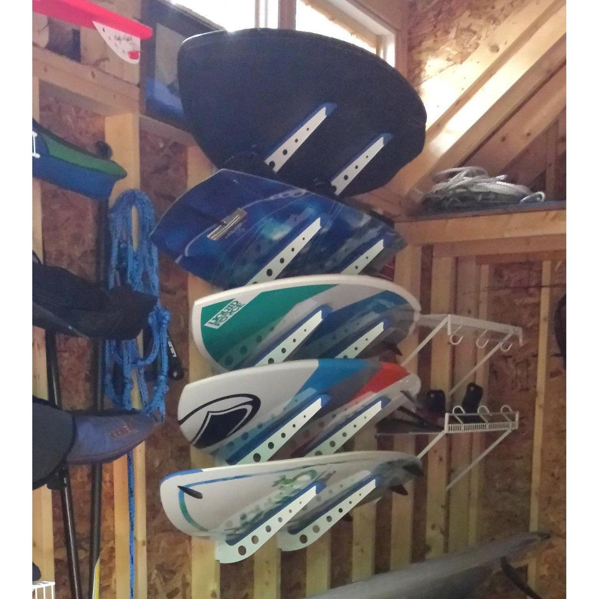 Carolina Wakesurf Storage | Adjustable XSR | 4 Levels | White-Wall Mounted-Grease Monkey Garage