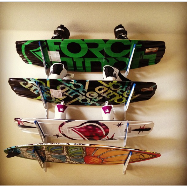 Carolina Wakesurf Storage | Adjustable XSR | 4 Levels | White-Wall Mounted-Grease Monkey Garage