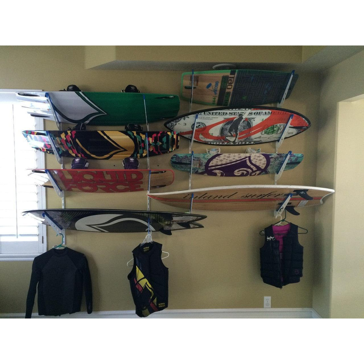 Carolina Wakesurf Storage | Adjustable XSR | 4 Levels | White-Wall Mounted-Grease Monkey Garage