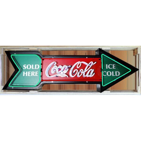 Coca-Cola Arrow Neon Sign in Shaped Metal Can-Neon Signs-Grease Monkey Garage