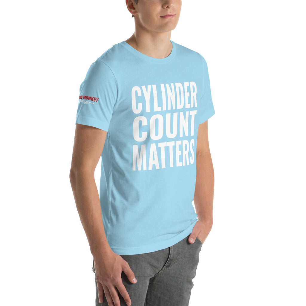 Cylinder Count Matters Unisex T-Shirt-Grease Monkey Garage