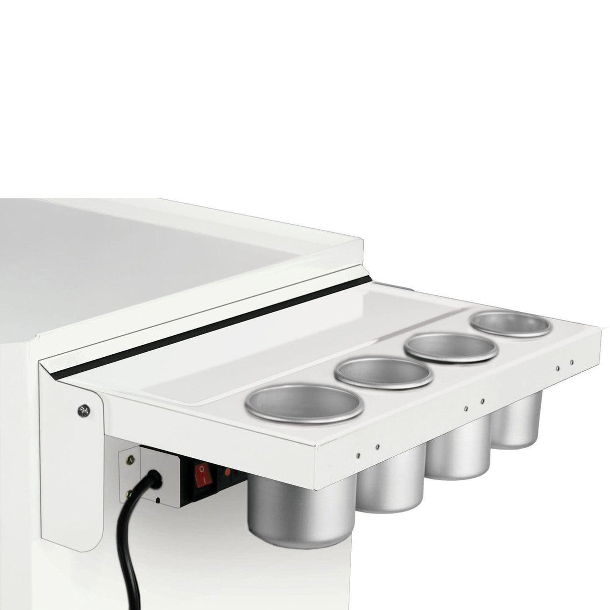 Folding Side Shelf with Power Strip for Salon Cart-Grease Monkey Garage