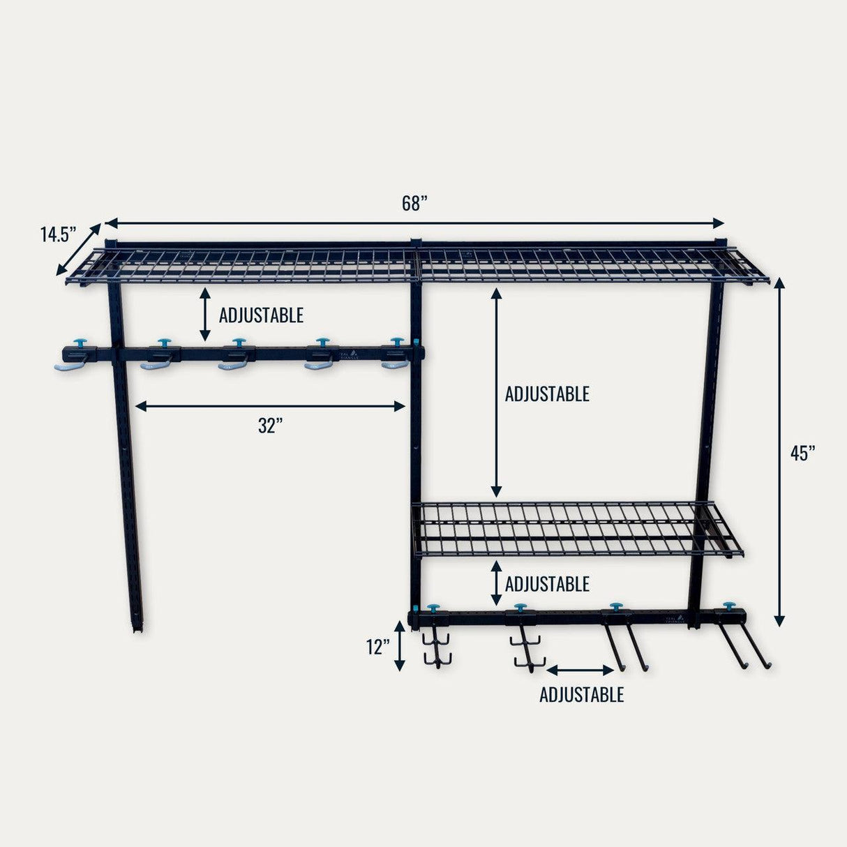 G-Bike Pro | Adjustable Wall Storage System | Holds 500 lbs-Wall Mounted-Grease Monkey Garage