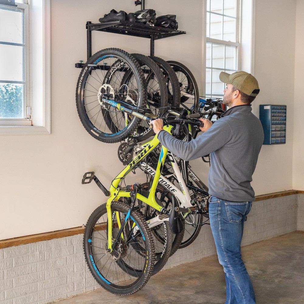 G-Bike + Shelf | Adjustable Wall Storage System | Holds 5 Bikes-Wall Mounted-Grease Monkey Garage