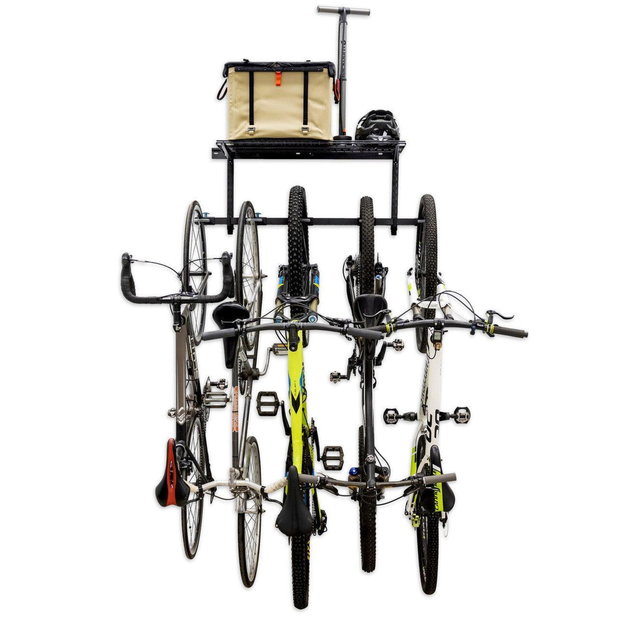 G-Bike + Shelf | Adjustable Wall Storage System | Holds 5 Bikes-Wall Mounted-Grease Monkey Garage