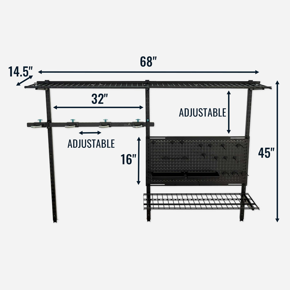G-Storage Pro | Adjustable Wall Storage System | Holds 500 lbs-Wall Mounted-Grease Monkey Garage