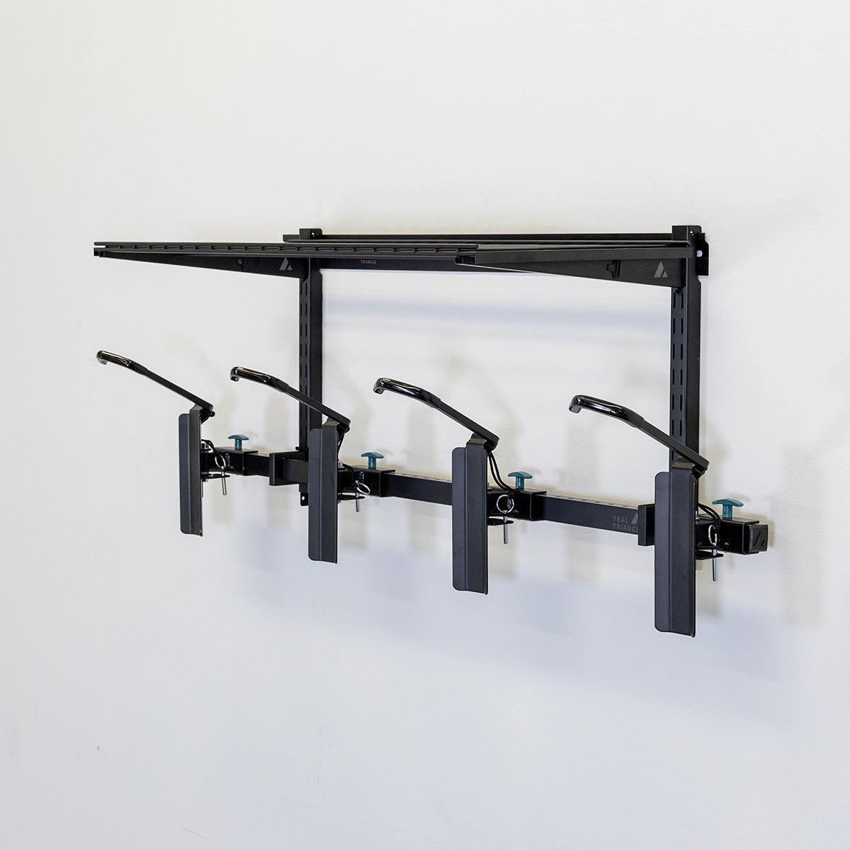 G-Swivel Bike + Shelf | Adjustable Wall Storage System | Holds 4 Bikes-Wall Mounted-Grease Monkey Garage