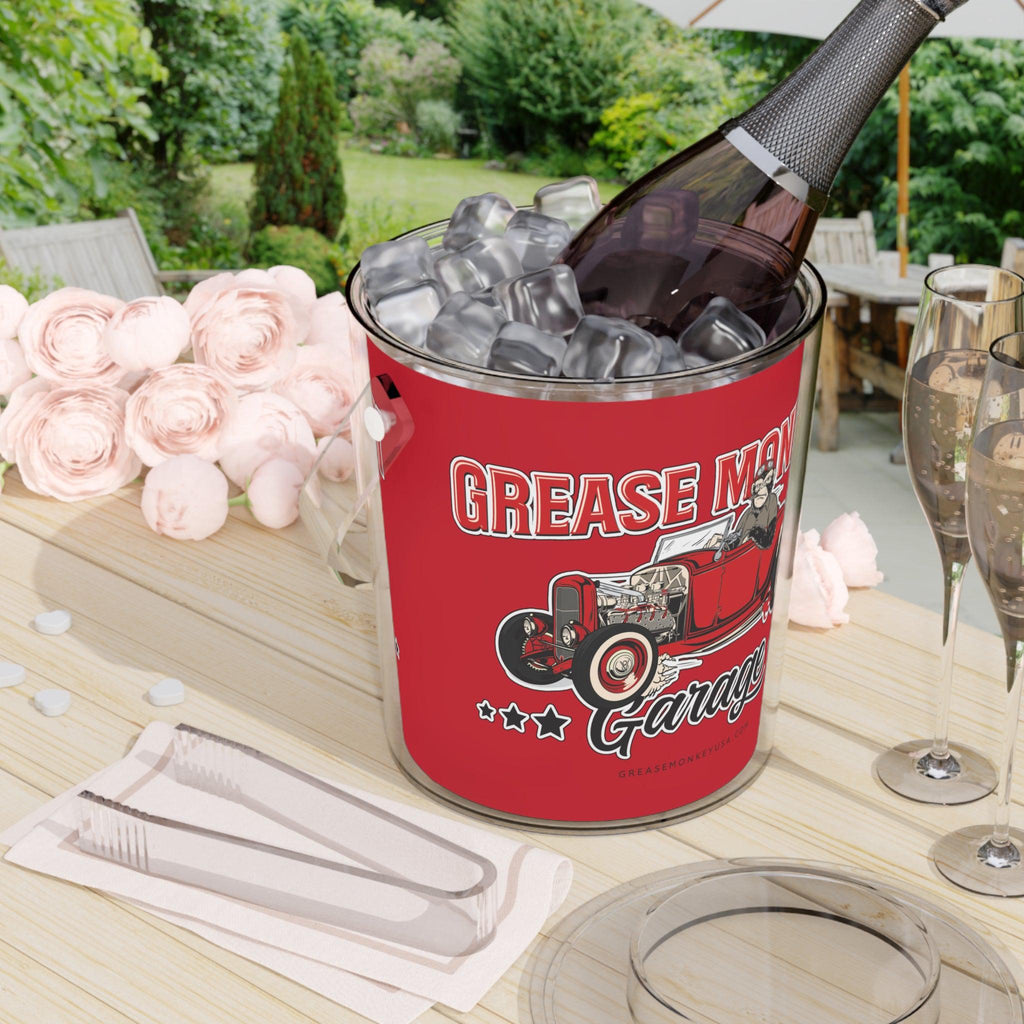 Grease Monkey Garage Ice Bucket with Tongs-Accessories-Grease Monkey Garage