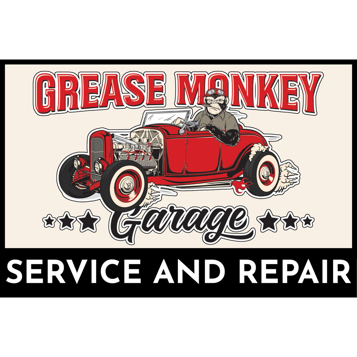 Grease Monkey Garage Service and Repair Metal Sign