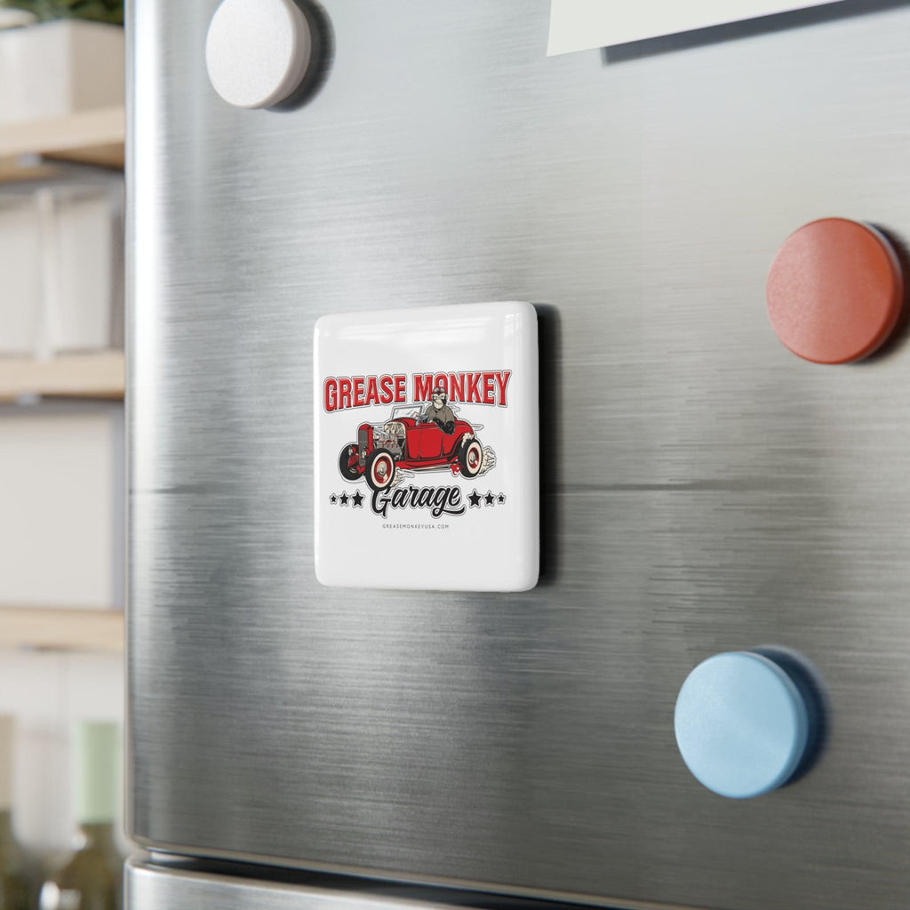 Grease Monkey Garage Square Porcelain Magnet-Home Decor-Grease Monkey Garage