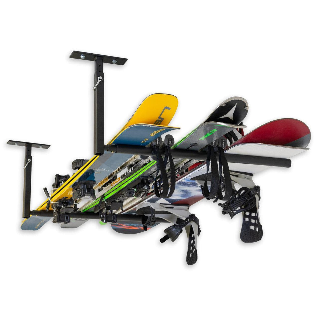 Hi-Port 2 | Ski & Snowboard Adjustable Ceiling Storage Rack | Single | Holds 75 lbs-Ceiling-Grease Monkey Garage