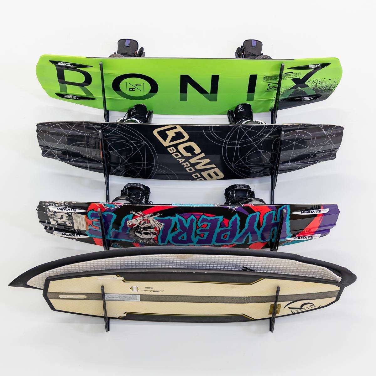 High Rock Wakeboard Storage | Adjustable XSR | 4 Level | Black-Wall Mounted-Grease Monkey Garage