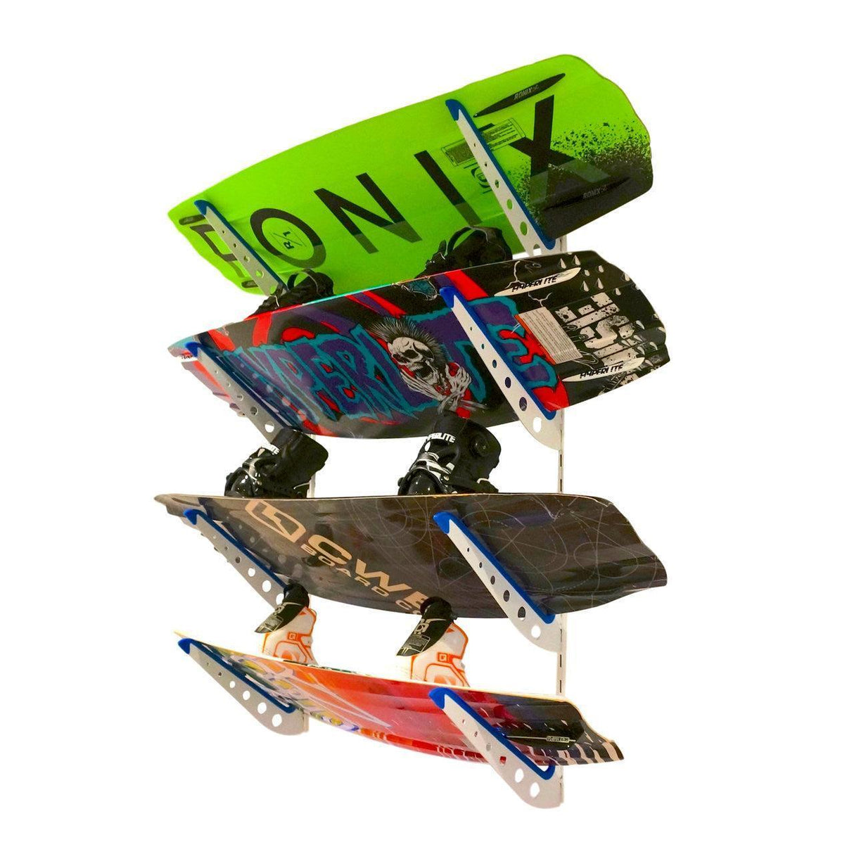 High Rock Wakeboard Storage | Adjustable XSR | 4 Level | White-Wall Mounted-Grease Monkey Garage