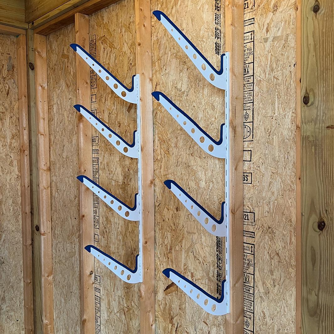 Jay Peak Ski & Snowboard Storage | Adjustable XSR | 4 Levels | White-Wall Mounted-Grease Monkey Garage