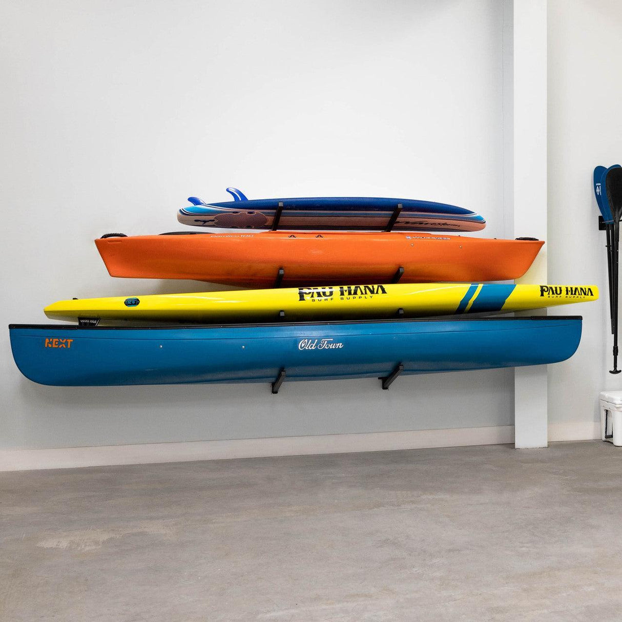 Kona SUP & Surfboard Storage | Indoor Adjustable Rack | 4 Level-Wall Mounted-Grease Monkey Garage