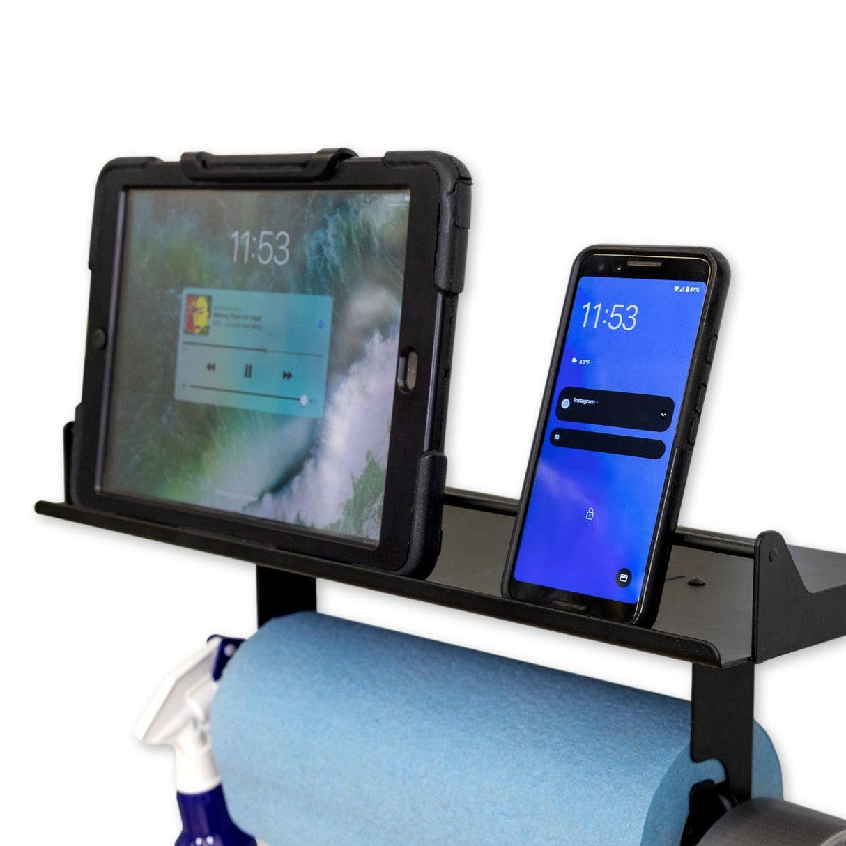 Quick Clean Paper Towel Holder and Wall Shelf-Wall Mounted-Grease Monkey Garage