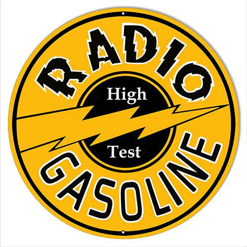 Radio Gasoline Metal Sign-Metal Signs-Grease Monkey Garage
