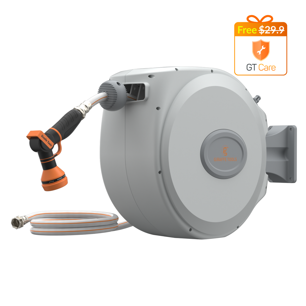 Retractable Garden Hose Reel-5/8 in-65ft-Retractable Garden Hose Reel-Grease Monkey Garage