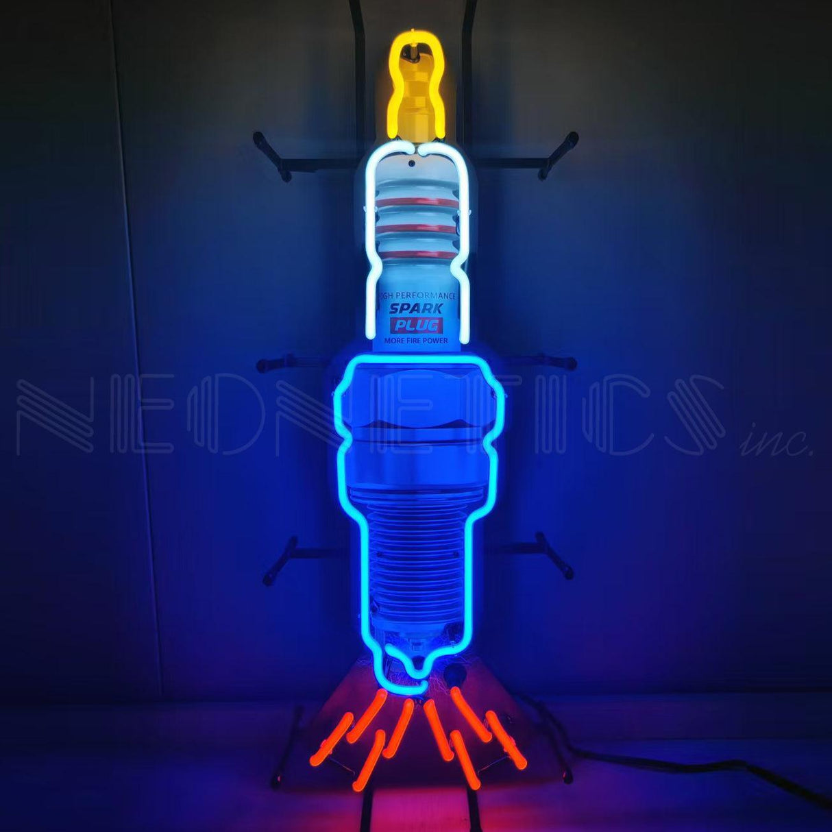 Spark Plug Vertical Junior Neon Sign-Neon Signs-Grease Monkey Garage