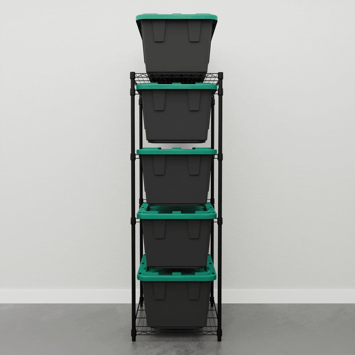 Storage Bin Rack Combo-Wire Shelving-Grease Monkey Garage