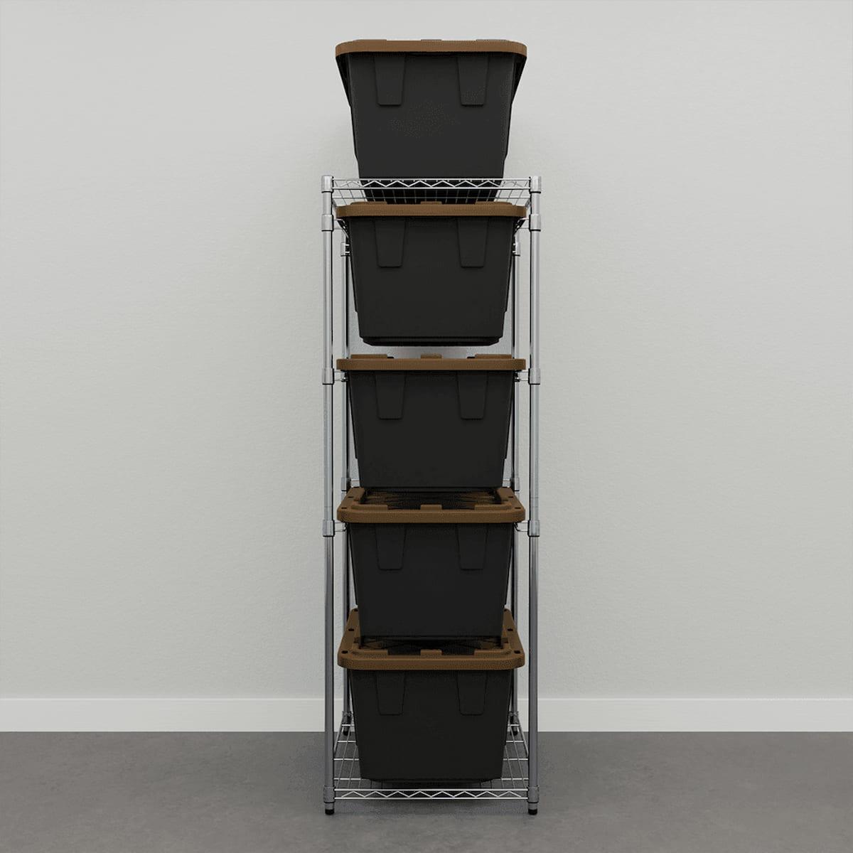 Storage Bin Rack Combo-Wire Shelving-Grease Monkey Garage