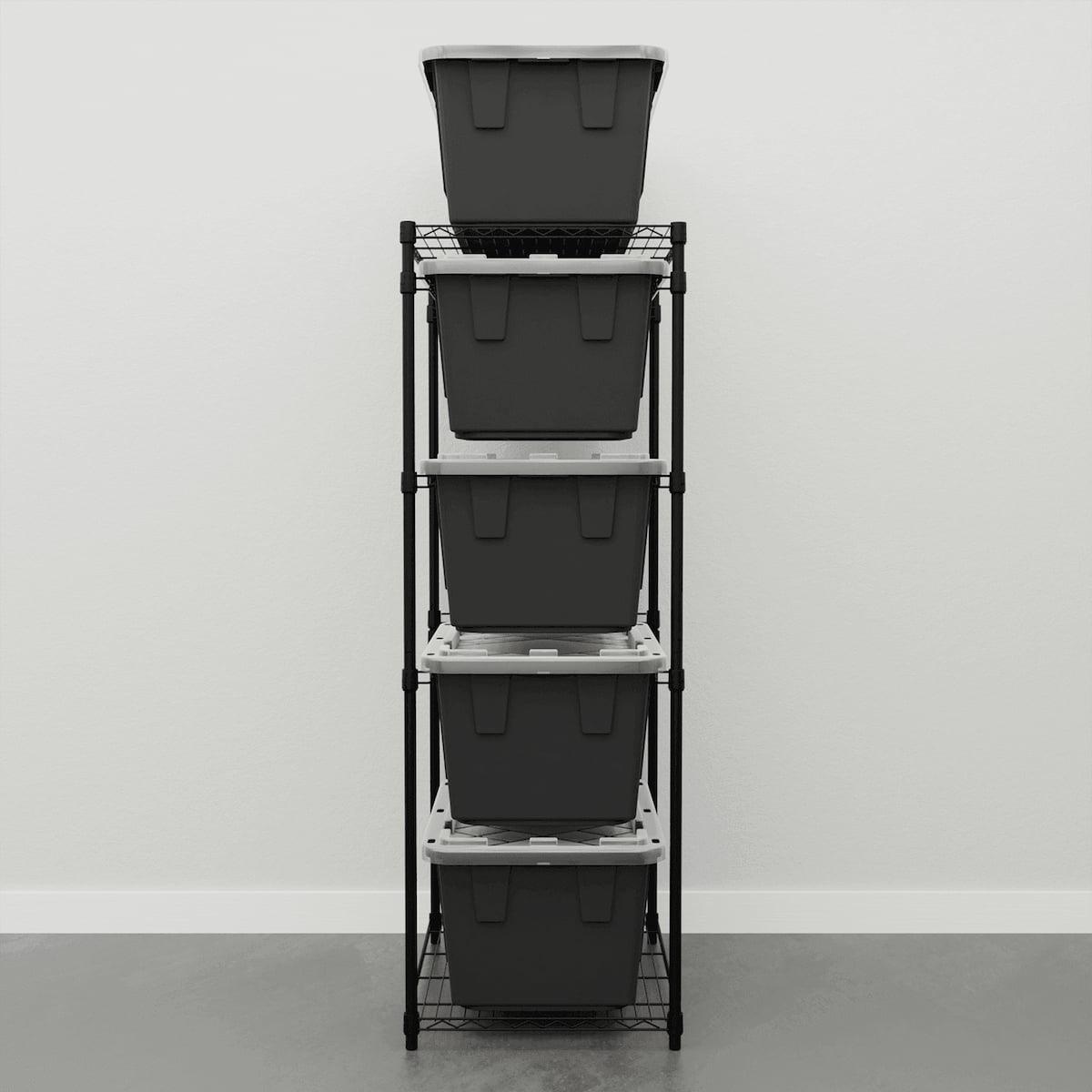 Storage Bin Rack Combo-Wire Shelving-Grease Monkey Garage
