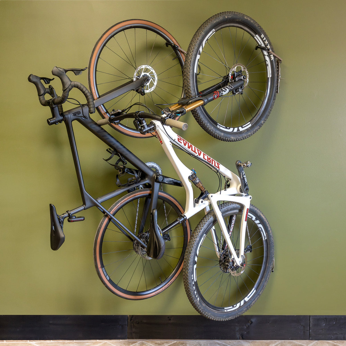 Swivel Mount Bike Storage Rack | 4 Bicycle | Garage Wall Hook | Mud-Wall Mounted-Grease Monkey Garage