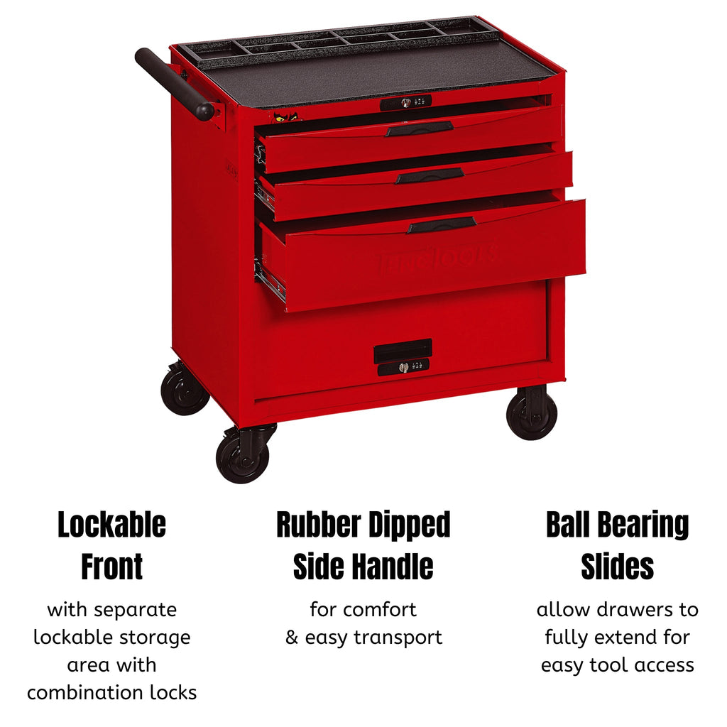Teng Tools 3 Drawer Heavy Duty Roller Cabinet Tool Chest / Wagon - TCW803N-Tool Storage-Grease Monkey Garage
