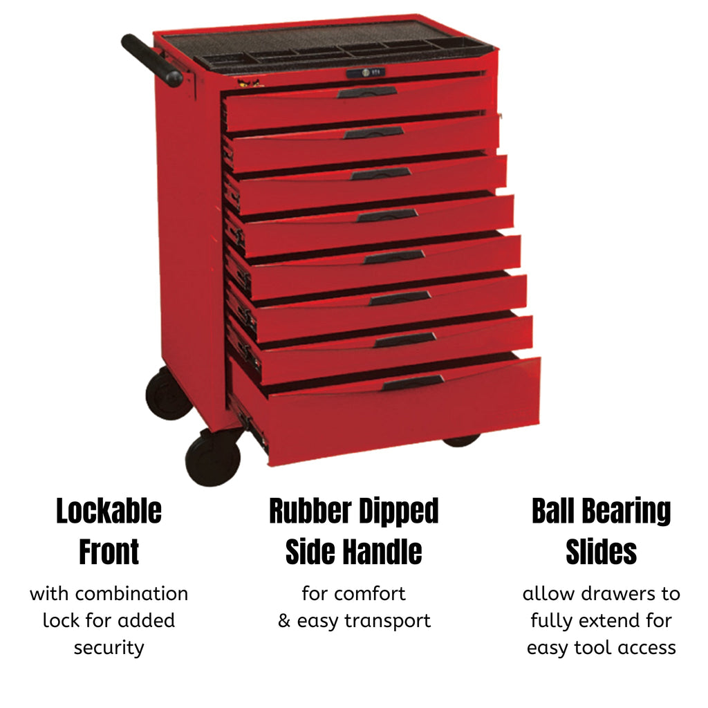 Teng Tools 8 Drawer Heavy Duty Roller Cabinet Tool Chest / Wagon - TCW808N-Tool Storage-Grease Monkey Garage