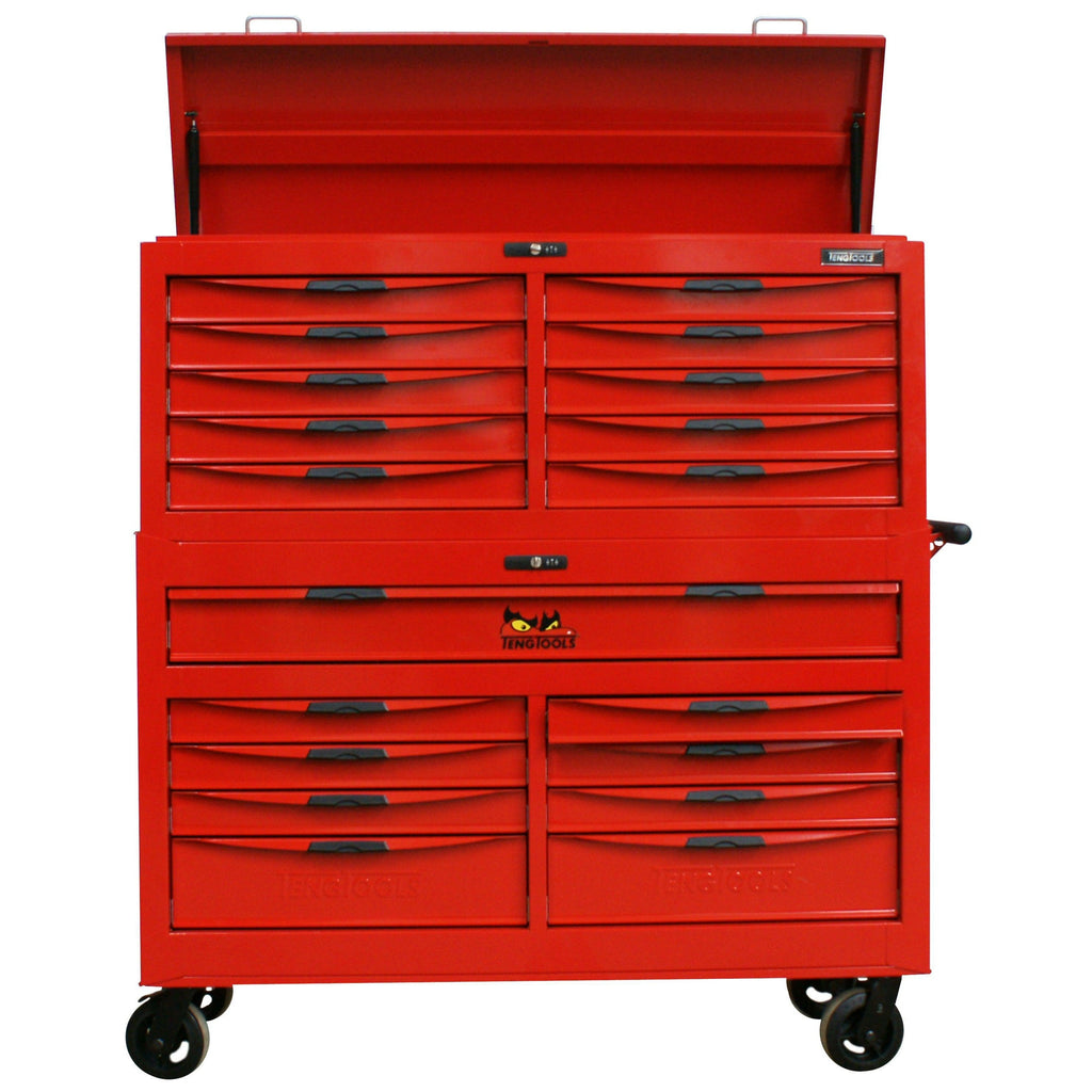 Teng Tools 8 Series 53 Inch 9 Drawer Roller Cabinet And 10 Drawer Top Box - TCW809N-Tool Storage-Grease Monkey Garage
