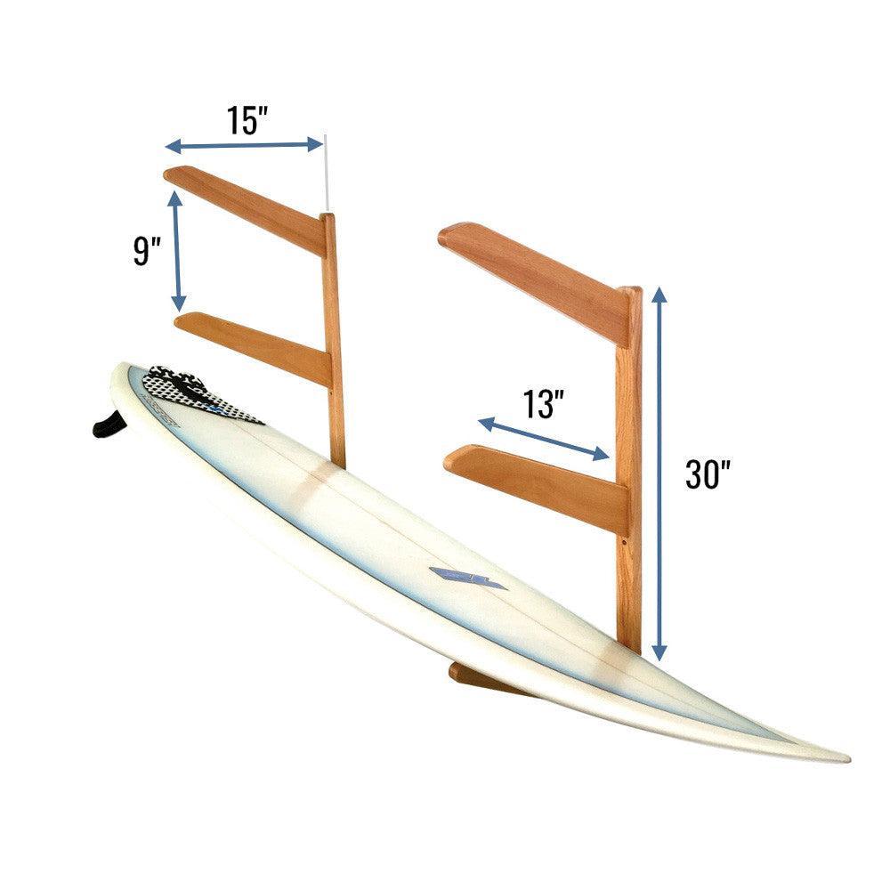 TidyTimber Surfboard Storage Wood Rack | Holds 3 Surfboards-Wall Mounted-Grease Monkey Garage