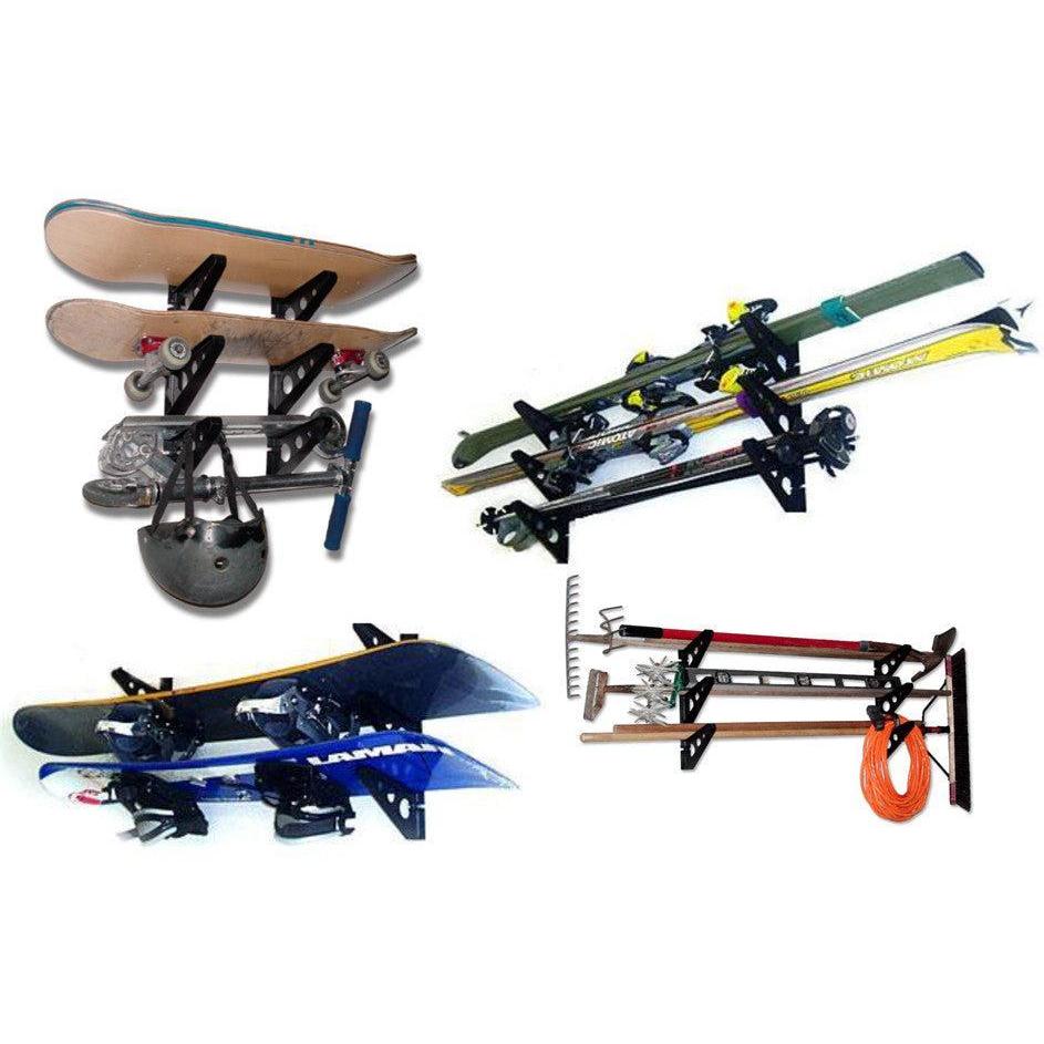 Trifecta Longboard Storage Rack | 3 Levels-Wall Mounted-Grease Monkey Garage