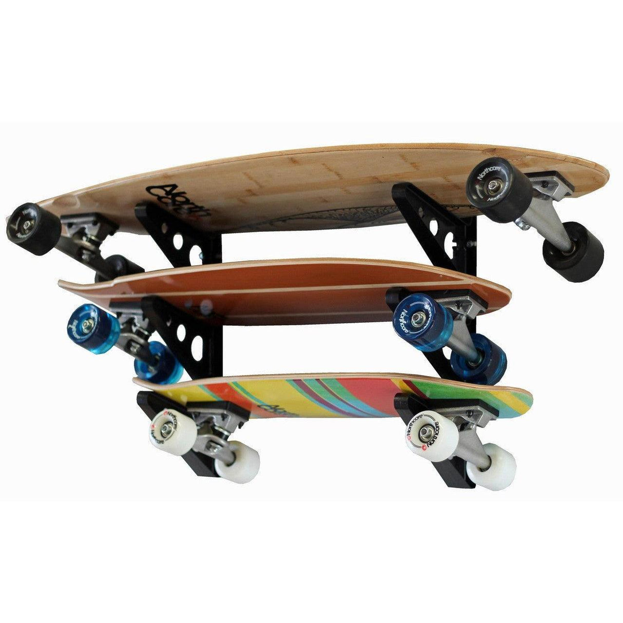 Trifecta Skateboard Storage Rack | 3 Levels-Wall Mounted-Grease Monkey Garage