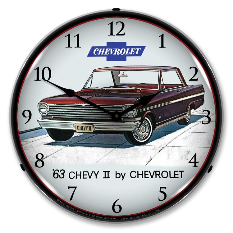 1963 Chevy II Nova Super Sport LED Clock-LED Clocks-Grease Monkey Garage